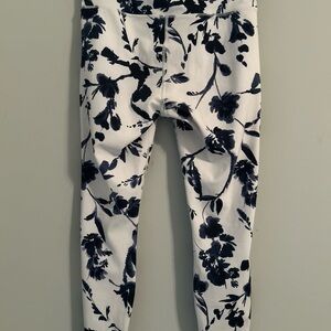Athleta Navy Floral Leggings